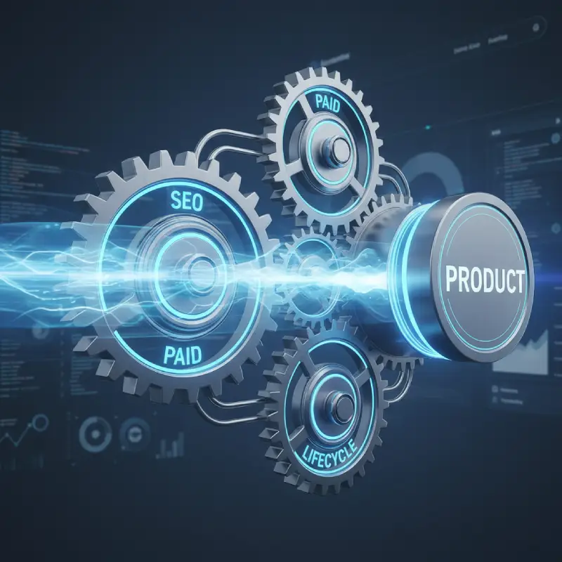 Build a durable growth engine—across SEO, paid, CRO, and lifecycle—without slowing product.