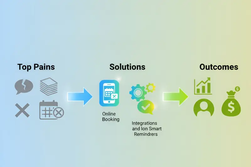 Top Pains → Solutions → Outcomes